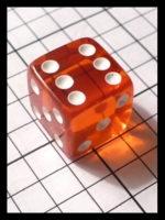 Dice : Dice - 6D Pipped - Orange Transparent with White Pips - FA collection buy Dec 2010